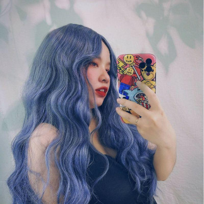 tóc giả 2 mái xù cao cấp- tặng lưới chùm tóc