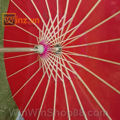Dù cán gỗ Nhật Bản đỏ trơn - Winz.vn