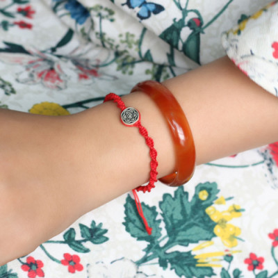 Vòng Kết Xanh Charm Hoa Bạc 925 Ngọc Quý Gemstones GA8