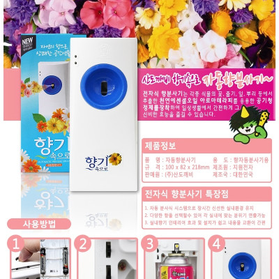 Combo máy xịt phòng tự động + 01 chai xịt phòng hương nước hoa cao cấp Hàn Quốc Sandokkaebi 300ml - Giao màu máy & mùi hương ngẫu nhiên)