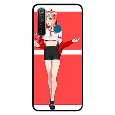 Ốp Lưng in cho Realme 5 Mẫu Cô Gái Nền Hồng Anime - Hàng Chính Hãng