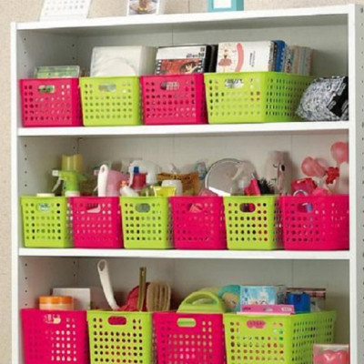 Combo 02 Khay nhựa đựng đồ đa năng Inomata, có quai cầm - Hàng nội địa Nhật