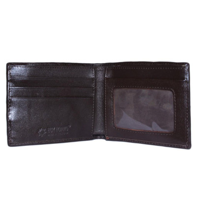 HC2243 - Bóp nam Huy Hoàng da cá sấu gai lưng màu nâu đất