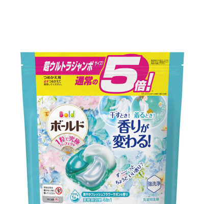 Viên giặt xả Bold GelBall 4D P&G hương hoa tươi mát túi refill 55 viên