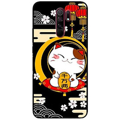 Ốp lưng dành cho Xiaomi Redmi 9 mẫu Mèo Nền Đen