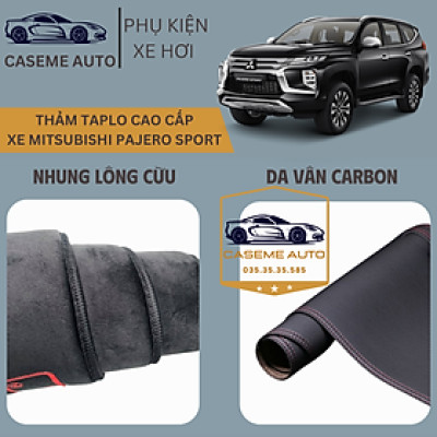 [MITSUBISHI PAJERO SPORT] Thảm Taplo 3 Lớp Dành Cho Xe MITSUBISHI PAJERO SPORT, Nhung Lông Cừu Và Da Vân Carbon Cao Cấp - Hàng Chính Hãng
