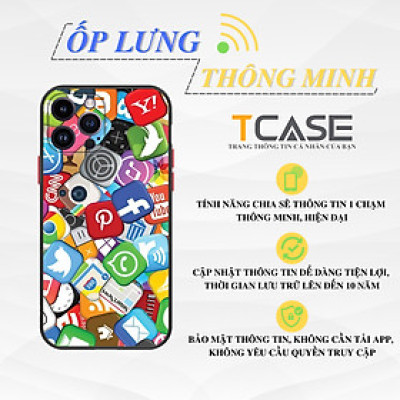 Ốp lưng thông minh TCASE dành cho iphone in hình icon social - Hàng chính hãng
