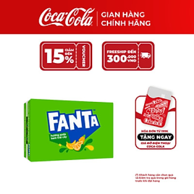 Thùng 24 Lon Nước Giải Khát Có Gas Fanta Soda Kem 320mlx24 Coca-Cola Official Store_TK