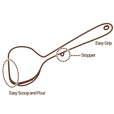 Muôi múc canh Echo Metal, làm từ nylon cao cấp có tráng phủ lớp Ion bạc kháng khuẩn với khả năng chịu nhiệt từ -20℃ ~ 200℃ - nội địa Nhật Bản 