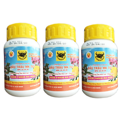 Bộ 3 lọ phân bón lá Đầu Trâu kích thích ra hoa và giúp đậu trái MK 701 (3 hũ x 100g) 