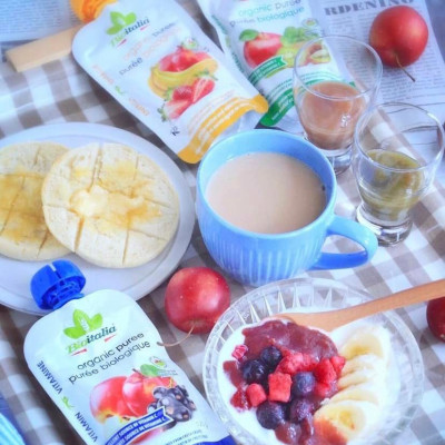 Sinh Tố Táo Và Quả Lý Chua Đen Hữu Cơ BioItalia (120g)