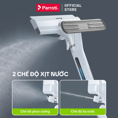 Cây lau kính, gạt chùi kính 4 trong 1, cán nhôm độ dài linh hoạt, thu nước trên kính, có phun sương Parroti Shiny SN04