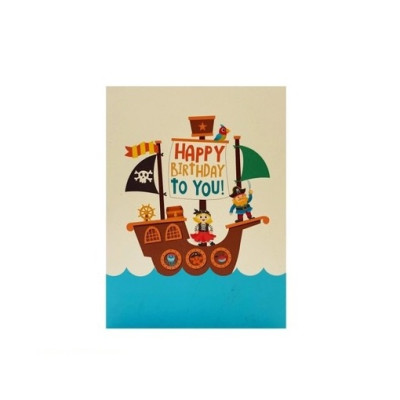 Thiệp 3D Pop Up Thuyền Cướp Biển Sinh Nhật – Thiệp Chúc Mừng Sinh Nhật Cho Bé Trai, Độc Đáo, Vui Nhộn, B25