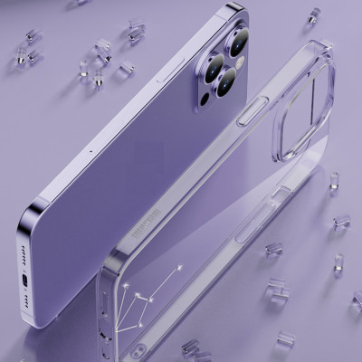 Ốp lưng cứng trong suốt đính đá dành cho iPhone 13/13 Pro/13 Pro Max, 14 Pro/ 14 Pro Max hiệu Memumi - Hàng nhập khẩu