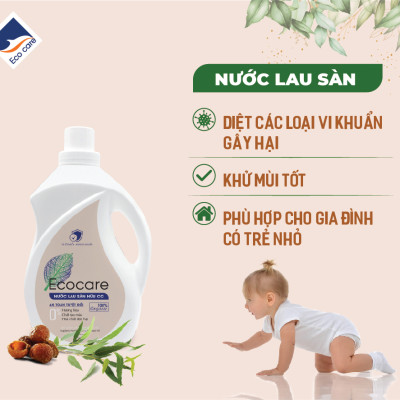 Nước lau sàn Hữu cơ Ecocare đuổi muỗi tinh dầu Sả chanh 2000ml 