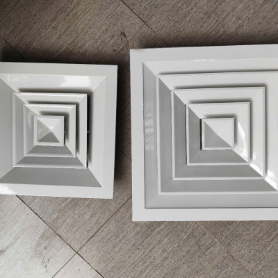 Cửa gió khuếch tán 450x450 miệng gió cấp điều hòa chất liệu nhôm, nan gió điều hòa âm trần