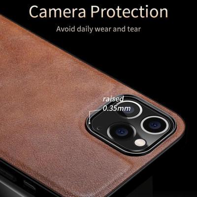 ỐP LƯNG DA iPhone 16 Pro 16 Pro Max 15 15 Plus 15 Pro 15 Pro Max 14 13 12 11 pro max  Xs Max, viền dẻo hiệu X-level - Hàng chính hãng