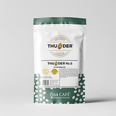 Cà Phê Rang Xay Thunder No.6 Gu Việt Pha Phin/Pha Máy – 1864 CAFÉ trọng lượng tịnh 220g