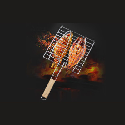 Lưới nướng vuông Suncojia có tay cầm gỗ, nướng cá, kẹp nướng, lưới nướng, kẹp rau củ, nướng thịt