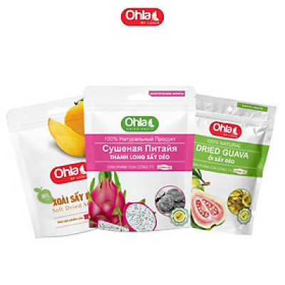 Combo Nhâm Nhi 3 ( xoài sấy dẻo 500g, thanh long 500g, ổi 500g)