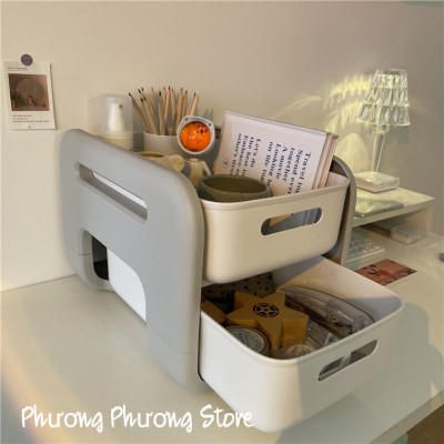 TỦ KỆ ĐỂ ĐỒ HÀN QUỐC ĐA NĂNG CÓ BÁNH XE NGĂN KÉO TRƯỢT CAO CẤP