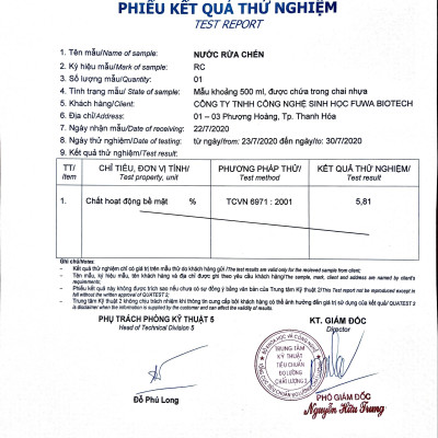 [Can 10L tiết kiệm] Nước rửa chén hữu cơ enzyme sinh học dứa Fuwa3e 10L