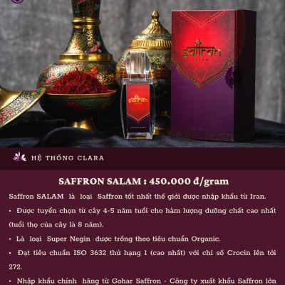 Set Quà Nhụy hoa nghệ tây Saffron Salam kèm Trà hoa và Mật ong Saffron Đông trùng hạ thảo