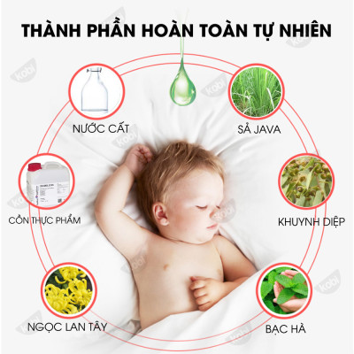 Xịt Tinh Dầu Đuổi Muỗi Sả Chanh Kobi Giúp Chống Muỗi, An Toàn Cho Bé   - 100ml