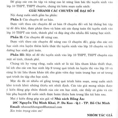 Sách tham khảo- Combo Giải Nhanh Các Chuyên Đề Đại Số + Hình Học 9 (Bộ 2 Cuốn)_HA