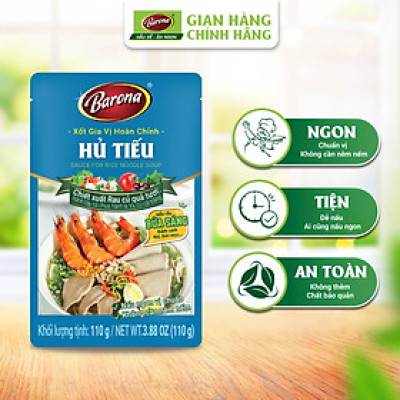 Combo 1 hộp (20 gói) Gia Vị Hủ Tiếu Barona 110g tươi ngon chuẩn vị không cần nêm nếm