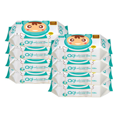Bộ 8 Gói Khăn Ướt Không Hương Agi (100 Tờ x 8) - Giao Mẫu Ngẫu Nhiên