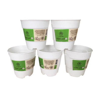 Chậu trồng cây trong nhà cao cấp Minigarden Basic Pot S (Combo 5 chậu) nhập khẩu Châu Âu, Nhựa PP Chống UV, có khả năng tự hút nước và thoát nước giúp cây sống tốt mà không cần chăm sót