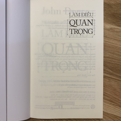 Sách - Làm Điều Quan Trọng