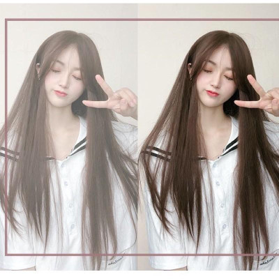 tóc giả cao cấp️freeship 50k️tóc giả 2 mái hất thẳng+ tặng lưới chùm tóc