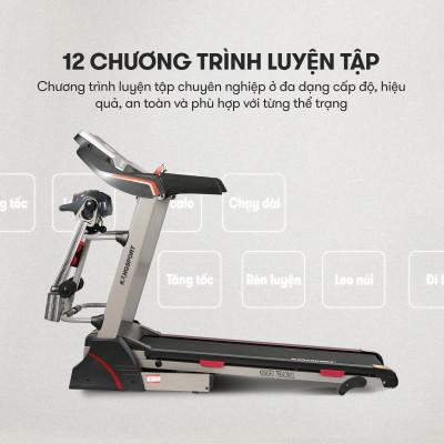 Máy chạy bộ KINGSPORT Kungfu đa năng, động cơ Kingtech hiệu suất 2.5 HP, khung sườn Kingtech Titan 2.0