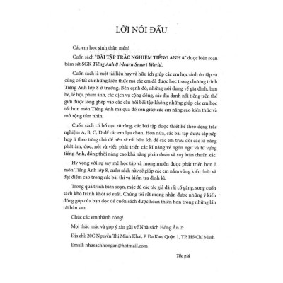 Sách - Bài Tập Trắc Nghiệm Tiếng Anh 8 - Có Đáp Án - Bám Sát SGK Cánh Diều - Hồng Ân