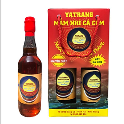 Nước mắm nguyên chất YaTrang 1000ml - Cốt nhỉ cá cơm than, ủ 18 tháng, chai thủy tinh
