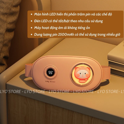 ￼Đai chườm nóng sưởi ấm có chức năng massage - Giảm đau bụng kinh nguyệt