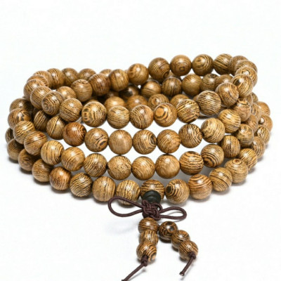 Vòng chuỗi 180 hạt gỗ muồng tự nhiên 