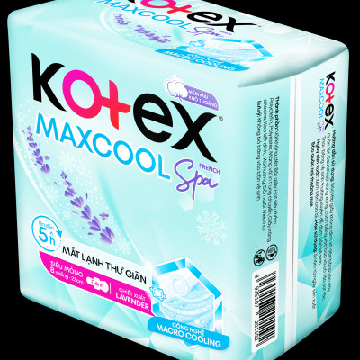 Combo 4 Băng vệ sinh Kotex Max Cool French Spa 23cm 8 miếng Có Cánh