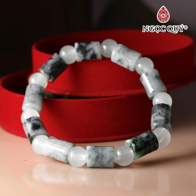 Vòng đốt trụ cẩm thạch hạt 8mm mệnh hỏa, mộc - Ngọc Quý Gemstones