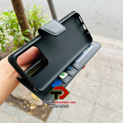 Bao da dạng ví cho Xiaomi Redmi 12C hiệu Hanman có quai cài - Hàng chính hãng