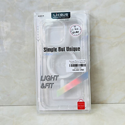 Ốp lưng cho iPhone 15 Pro Max Likgus trong suốt Magnetic- hàng chính hãng
