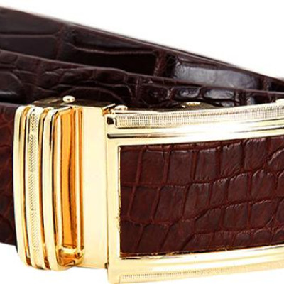 Thắt Lưng Nam Da Cá Sấu Gai Đuôi Bản Lớn Huy Hoàng HT4722 - Nâu Đất