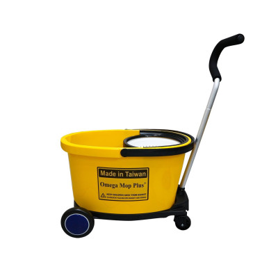 Bộ Lau Nhà 360 độ Omega Mop Plus công nghiệp (xô lớn + xe đẩy + xoay tay)