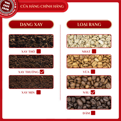 Cà phê xay nguyên chất HẢO HẠNG 2 Premium Coffee No. 2 phong cách Ý hương vị đậm đà, thơm nồng, hậu vị ngọt - 250g