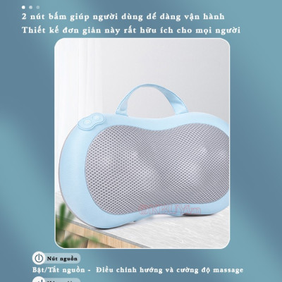 Gối Massage Hồng Ngoại, Máy Mát Xa Cổ Vai Gáy, Matxa Toàn Thân Nikio NK-135DC - Công Nghệ Xoa Bóp Chuyên Sâu, Sưởi Ấm Hồng Ngoại - Pin sạc