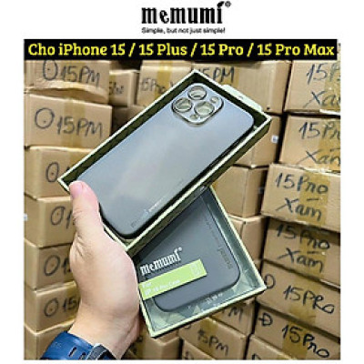 Ốp lưng nhám siêu mỏng 0.3mm cho iPhone 15, 15 Plus, 15 Pro, 15 Pro Max hiệu Memumi Slim - mặt lưng chống trượt, chống bám bẩn - Hàng chính hãng