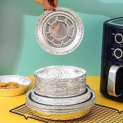 Set 10 Khay Giấy Bạc Lót Nồi Chiên Không Dầu Size 19cm
