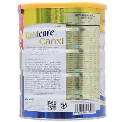 Combo 2 Lon Sữa bột Wincofood Goldcare Canxi (850g/lon) kèm túi xách